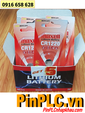 COMBO 01 HỘP (10vỉ) Pin 3v lithium Maxell CR1220 PRO (vỉ 1viên) _Giá chỉ 249.000/Hộp